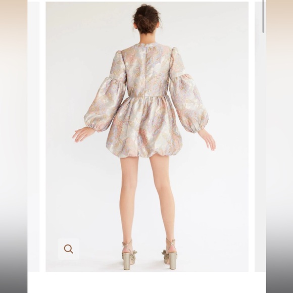 Mille Giselle Dress in pink brocade XL - Picture 3 of 15